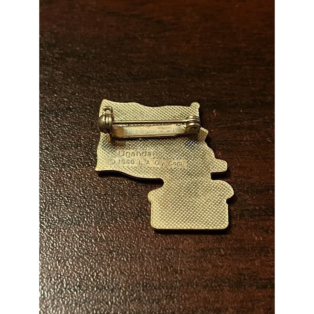 Vintage 1984 Los Angeles Olympics Coca Cola‎ Sam Eagle Uganda Flag Lapel Pin